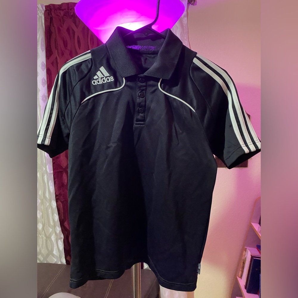 Adidas black polo small